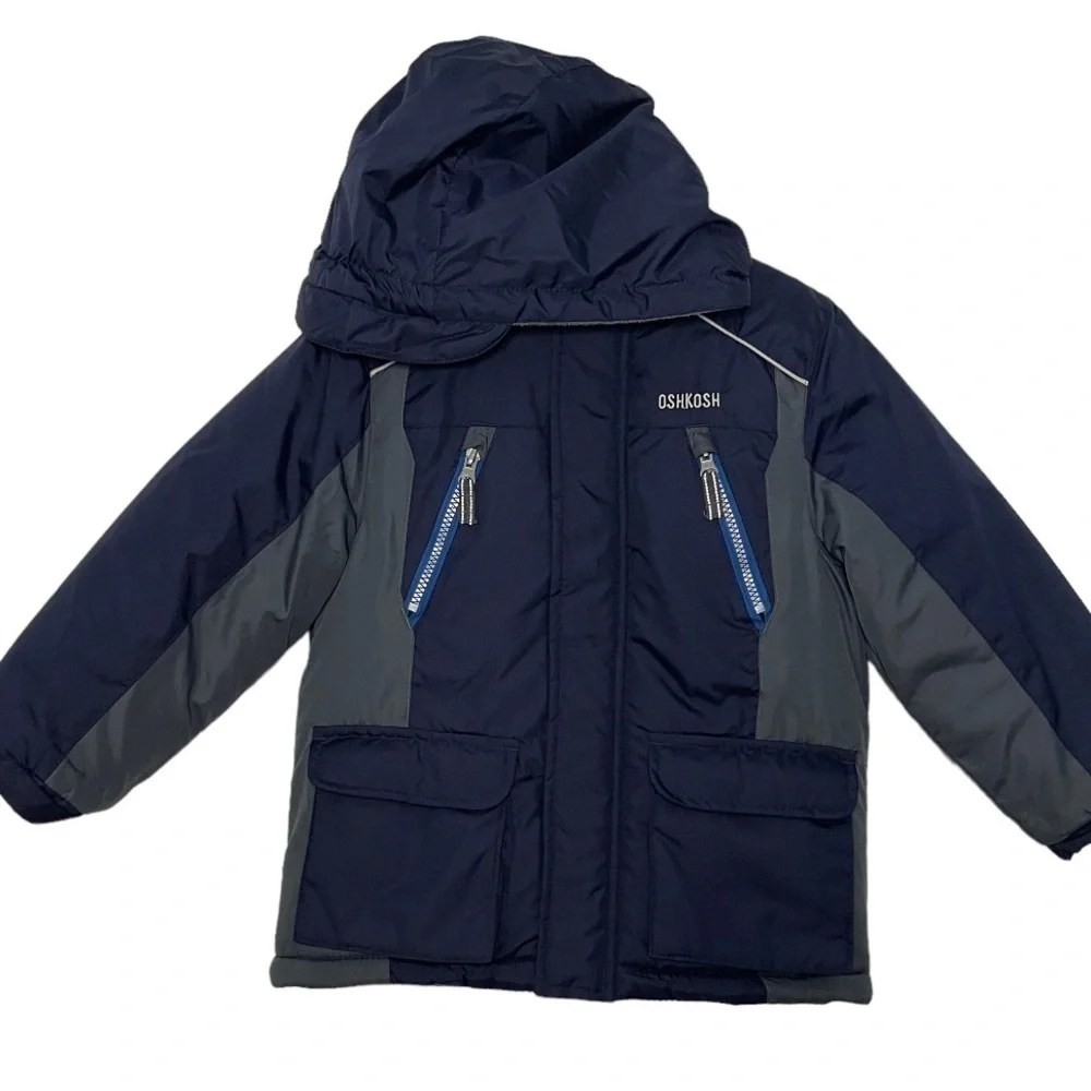 Oshkosh B’gosh quilted insulated snow ski kids full zip hoodie jacket size M